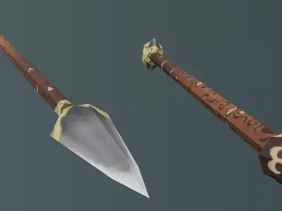 Stylized Spear Low-poly 3D model