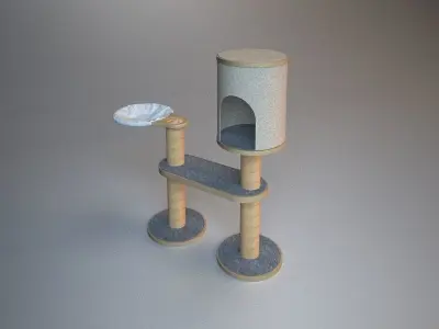 Wooden Cat Tree Construction part 2 3D model