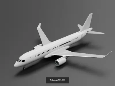 Airbus A220-300 Liveries 3D Model Collection