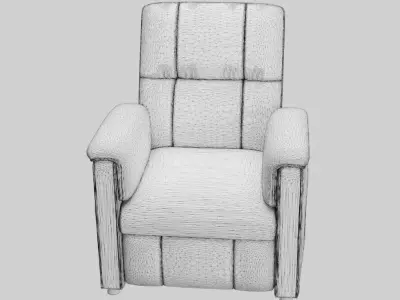 Gray Fabric Recliner Chair Free 3D model