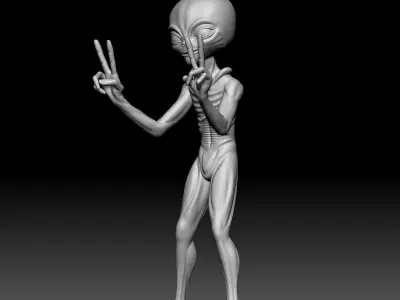 Alien Statue - 0230 3D print model