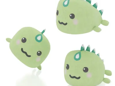 Green dinosaur toy 3D model