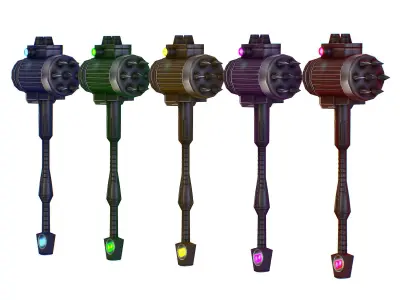 a set of cutting weapons - Sledgehammer Low-poly 3D model