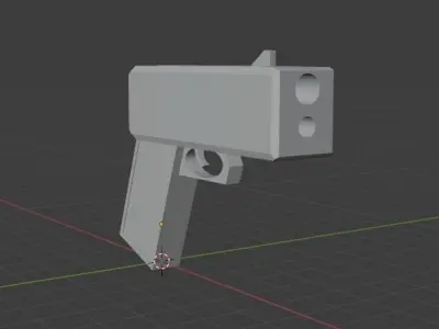 A simple block gun Free low-poly 3D model