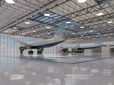 Hangar boeing 3D model