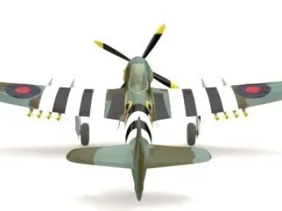 plane british air force spitfire 3D model