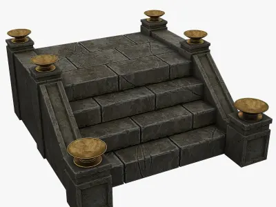 Castle Stairs Low-poly 3D model