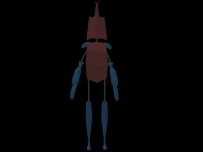 Minbo Charactor STICKMAN Beetle Low-poly 3D model