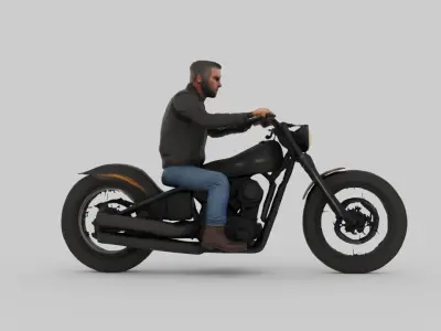 Chopper Biker Free 3D model