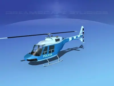 Bell 206 Policia 3D model