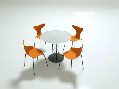 Table and chairs Free 3D model