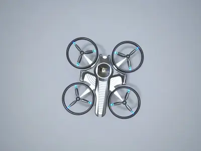 Drone with four wheels 3D model