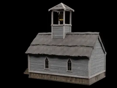 WILD WEST WESTERN CHURCH CHAPEL CATHEDRAL TEMPLE COLLECTION Low-poly 3D model