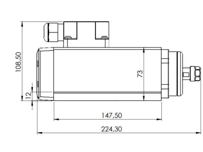 CNC Spindle 1500W Air Cooling 3D model