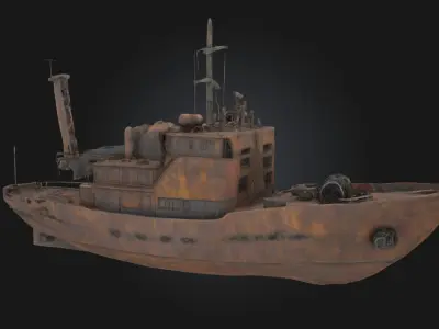 Rusty Vessel Weathered Metal Container Free 3D model