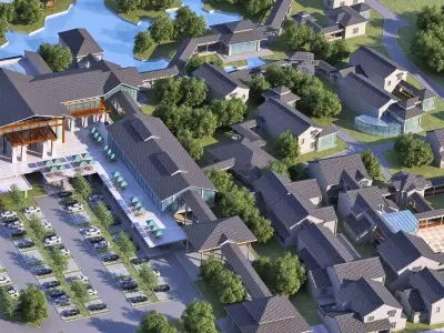 Contemporary  Resort Complex 3D model