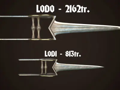 Assassin Blade 02 Low-poly 3D model