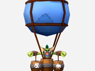 Goblin Bombardier Handpaint Cartoon MMO Character Low-poly 3D model