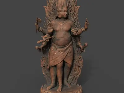 Hindu God Statue 16K HD Texture - 220826 Low-poly 3D model