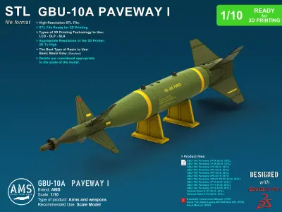 GBU-10A Paveway I - Scale 1-10 3D print model