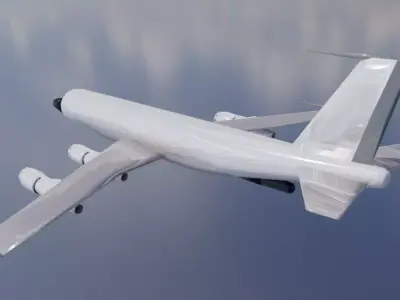 KC-135T Style Military Jet - Custom 1950s Transport Low-poly 3D model