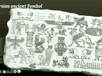 120 Persian ancient symbol Alpha 3D model