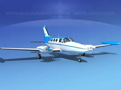 Cessna 414 Chancellor V06 3D model