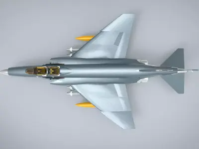 F-4 Phantom grey 3D model