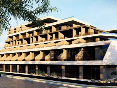 Modern Multi-Level Commercial Complex 3D Model 3D model