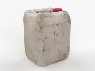 Plastic White Jerrycan Red Cap Scan Low-poly 3D model
