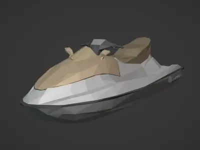 LowPoly JetSki -- Ready for 3D Printing Low-poly 3D model