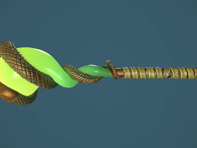 Snake mace Low-poly 3D model