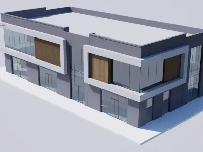 Building market Low-poly 3D model