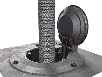 Missile Silo With Ballistic Missile Low-poly 3D model