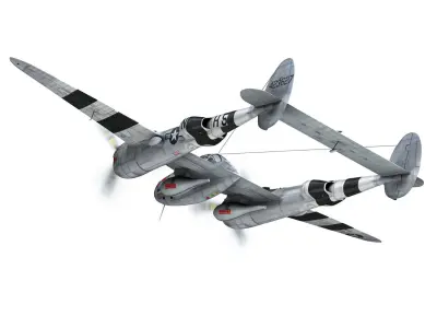 Lockheed P-38 Lightning - Kozy Koza 3D model