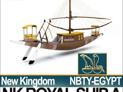 Ancient Egypt Pharaoh Royal Ship New Kingdom 3D model