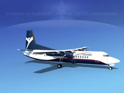 Fokker 50 Aero Condor 3D model