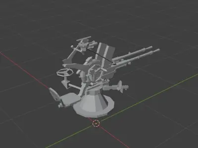 Japanese WW2 AA Gun 3D model