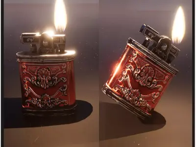 Lighters And Matches 10 Variations Low-poly 3D model