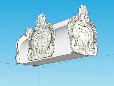 indian temple dome Low-poly 3D model