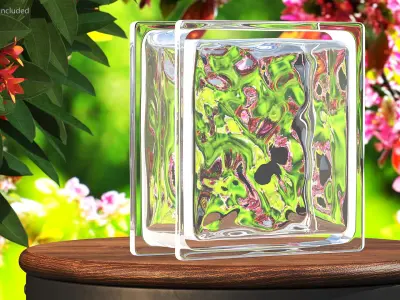Clear Wave Glass Block 3D model