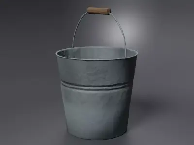 Medival stylized bucket Free low-poly 3D model