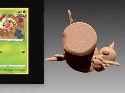 Weedle hanging on tree Pokemon OBJ STL 3D print model