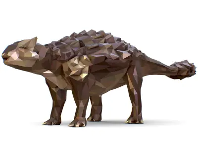 Dinosaur Ankylo Lowpoly Art Style Animal Low-poly 3D model