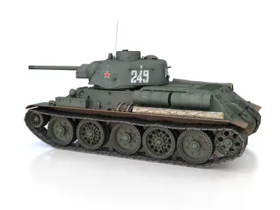 T-34-76 UZTM- Model 1943 - Soviet tank - 249 3D model