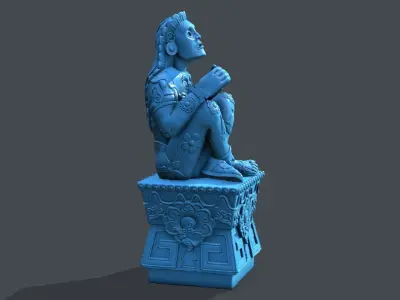 Statue Aztec Xochipilli 3D print model