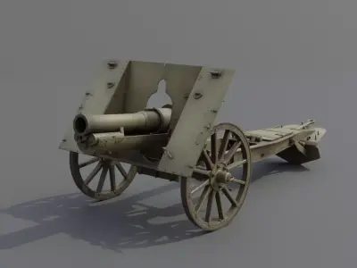 Type 99 10cm Mountain Gun Low-poly 3D model