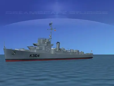 UK Captains Class Frigate Bayntun 3D model