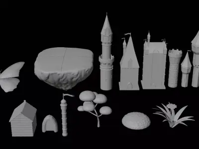 Fantasy Castle Pack for Halloween Easter Christmas 3D print model
