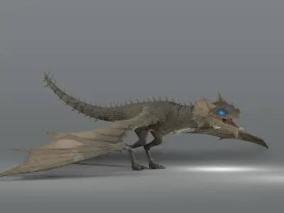 The Wyvern CAYMAN - rigged Low-poly 3D model